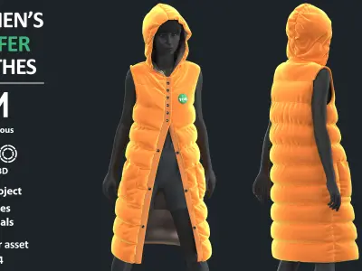 11 PUFFER CLOTHES  - Marvelous clo3d zprj obj fbx 3D model