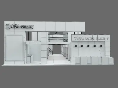 Booth Exhibition Stand a583B 3D model