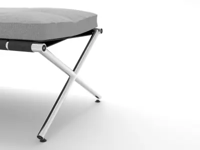 CHEAP MODELZ  Luxury leather and metal bench 1 3D model