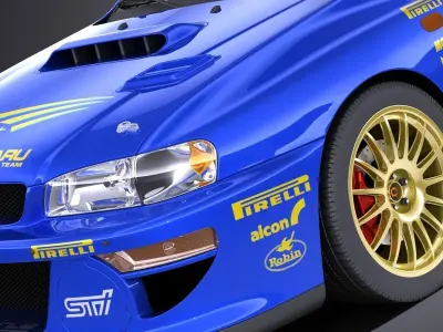 Subaru Impreza STI 22B WRC 1993-2000 VRAY 3D model