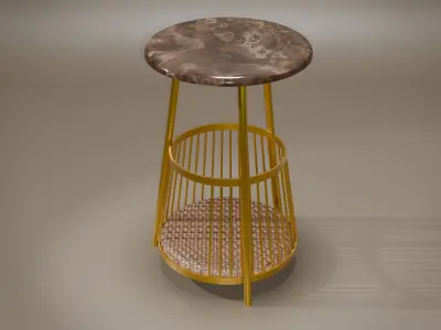 Marble tea table 3D model 3D model