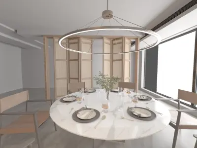 Dinning room 3D and rendering 3D model