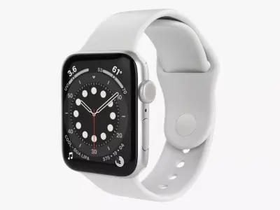 Apple Watch Series 6 silicone loop silver 3D model