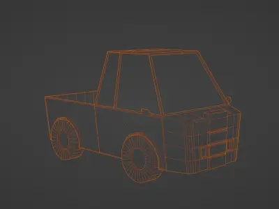 Low poly pick up truck Low-poly 3D model