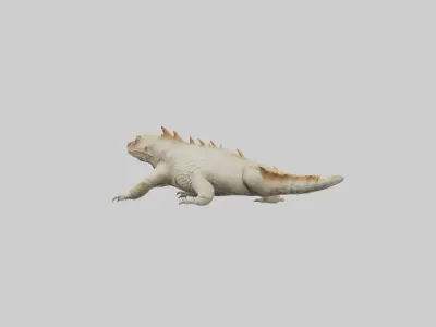 Horned Lizard resting model Low-poly 3D model
