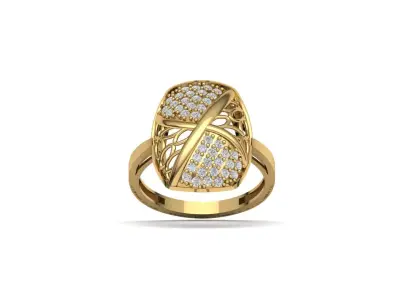 STL 3DM Women Ring Womens Ring Diamonds With Stone Model 3D print model
