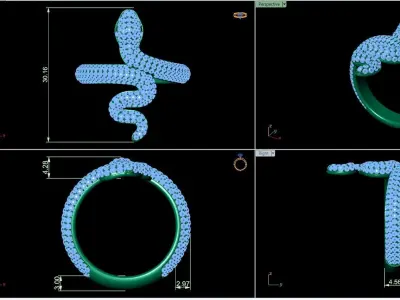 Diamond Snake ring-1  3D print model