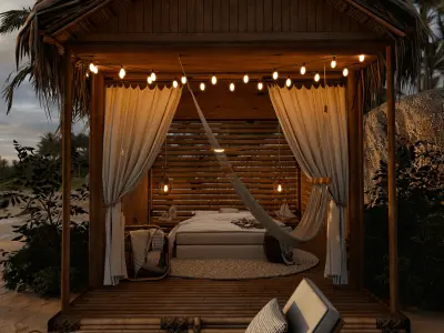 Beach House Blender Scene - SUNSET 3D model