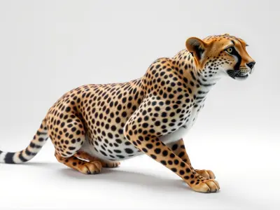 Agile Cheetah with Sleek Spotted Coat model pack Low-poly 3D model