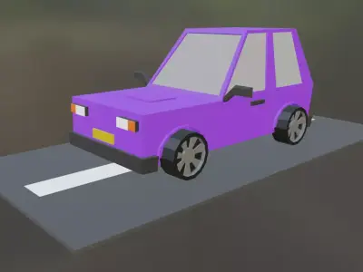 Cartoon Car  Free low-poly 3D model