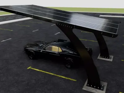 L TYPE MODERN SOLAR CARPORT TYPE-1 3D model