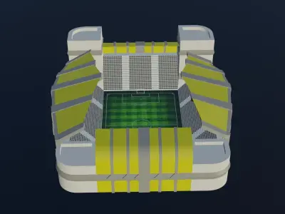 Football Stadium - Yellow Low-poly 3D model