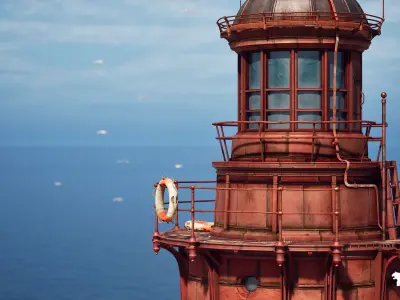 Tortuga Lighthouse Island Environment Low-poly 3D model