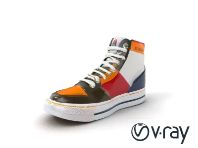 Retro-Inspired High-Top Sneaker model pack Low-poly 3D model