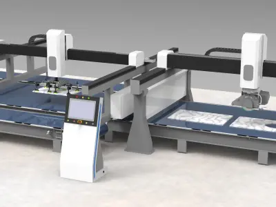 Industrial 5-Axis CNC Bridge Router 3D model