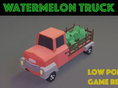 Watermelon Truck Low-poly 3D model