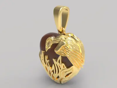 Eagle Heart Pendant 53520 3D print model