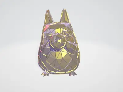 SMALL TOTORO WIREFRAME VORONOI WIREMESH MESH 3D print model