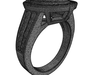 Elegant Purple Gemstone Diamond Ring Low-poly 3D model