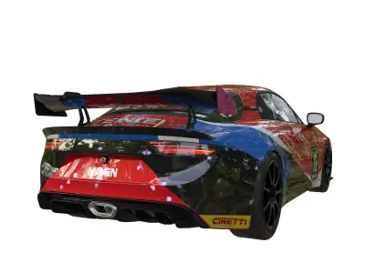 Sports car Low-poly 3D model 2