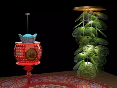 Chinese red lantern  3D model 50