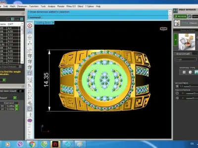Luxury Geometric Diamond Men Ring 3D Model 1431 3D print model