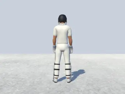 Cricket player Rigged  Low-poly 3D model