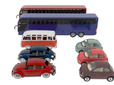 Vehicles pack Low-poly 3D model