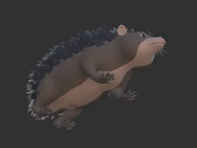 Cartoon Hedgehog Low-poly 3D model