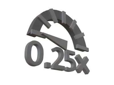 Speed 0 point 25 Symbol v1 002 Low-poly 3D model