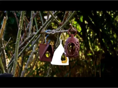 Bird feeder set 3D print model