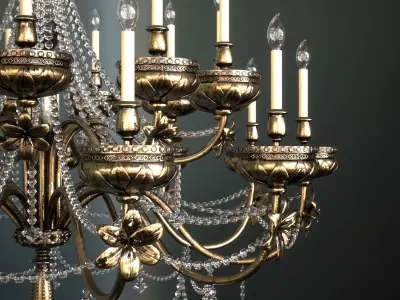 Ornate Floral Chandelier 3D model