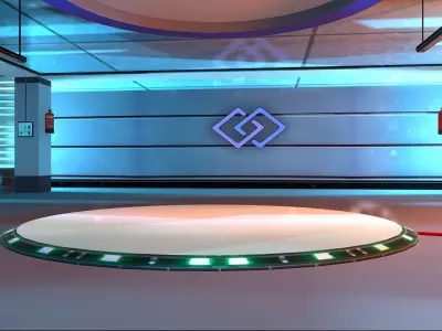 showroom garage Low-poly 3D model