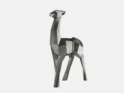 Reindeer 3D print model metal sculpture of giraffe 3D print model