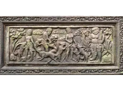 Balinese Wall Barelief Decorative People Scene 3D model