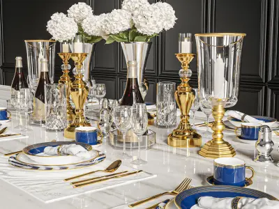 Dinner Table Set 03 3D model