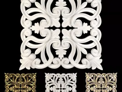 Decorative Wall Rosettes 03 3D model