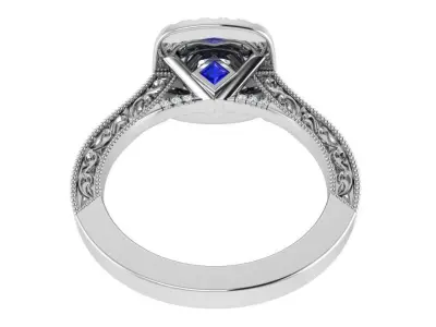 Square Double Halo Ring 3203 Free 3D print model