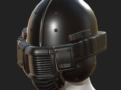 Helmet plastic mask Helmet plastic mask  Low-poly 3D model