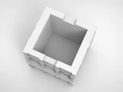 European retro church pattern vase 3D print model