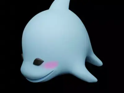 Dolphin Low-poly 3D model 8