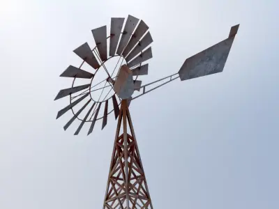 Wind Pump Low-poly 3D model