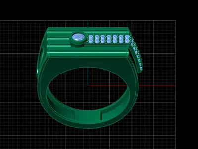 Print Ready STL 3DM  Gents Rings Diamond Men Ring  3D print model 243