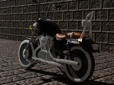Harley Davidson Lowpoly Model 3D model