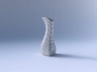 Vase puffy bent triangle with smooth horizontal dents 3D print model purchase