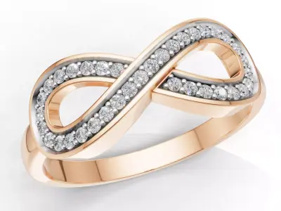 AV 710 Infinity of Love Diamond Ring for Women 3D print model