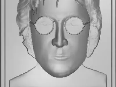 John Lennon 10mm deep Free 3D print model