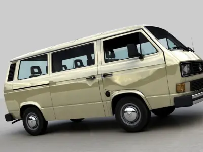 VOLKSWAGEN TRANSPORTER T25 CARAVELLE BUS 1987 3D model