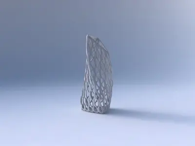 Vase twist tipped triangle with bubble grid lattice 3D print model