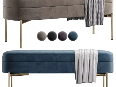 Chloe Storage Bench By Englishelm 3D model